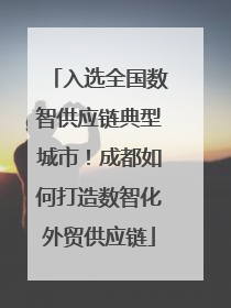 入选全国数智供应链典型城市！成都如何打造数智化外贸供应链