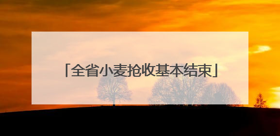 全省小麦抢收基本结束