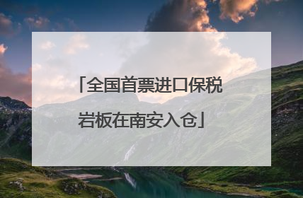 全国首票进口保税岩板在南安入仓