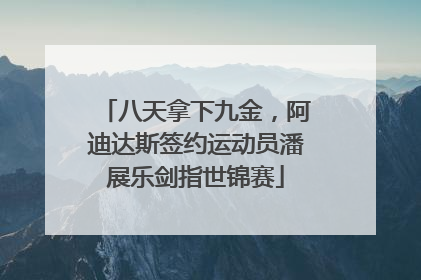 八天拿下九金，阿迪达斯签约运动员潘展乐剑指世锦赛