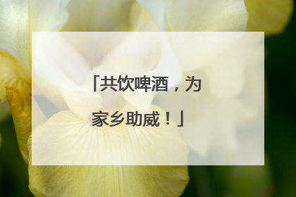 共饮啤酒，为家乡助威！