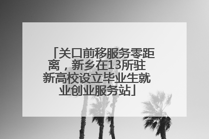 关口前移服务零距离，新乡在13所驻新高校设立毕业生就业创业服务站