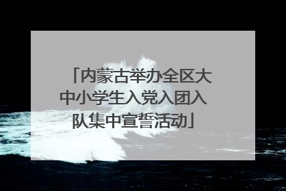 内蒙古举办全区大中小学生入党入团入队集中宣誓活动