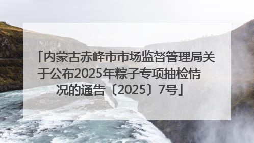 内蒙古赤峰市市场监督管理局关于公布2025年粽子专项抽检情况的通告〔2025〕7号