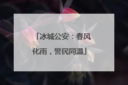 冰城公安：春风化雨，警民同温
