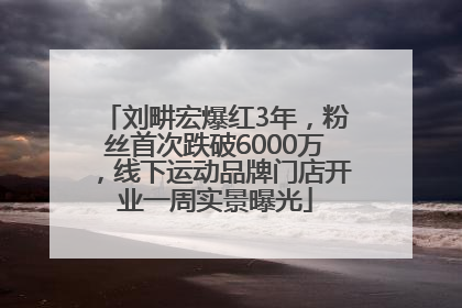 刘畊宏爆红3年，粉丝首次跌破6000万，线下运动品牌门店开业一周实景曝光