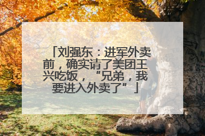 刘强东：进军外卖前，确实请了美团王兴吃饭，“兄弟，我要进入外卖了”