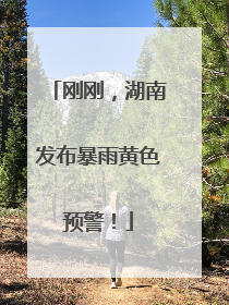 刚刚，湖南发布暴雨黄色预警！