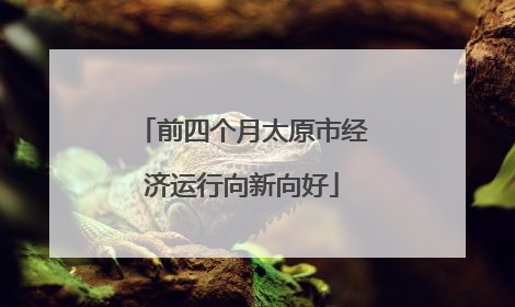 前四个月太原市经济运行向新向好