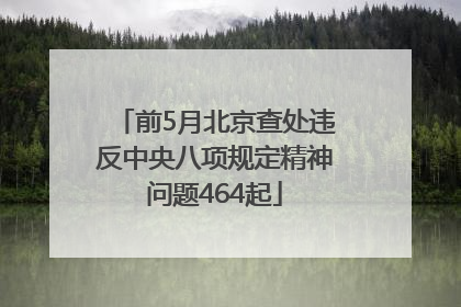 前5月北京查处违反中央八项规定精神问题464起