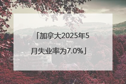 加拿大2025年5月失业率为7.0%