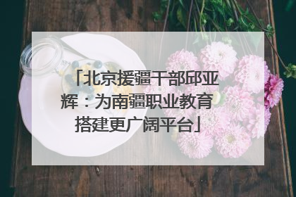 北京援疆干部邱亚辉：为南疆职业教育搭建更广阔平台