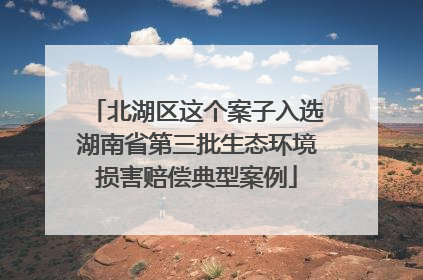 北湖区这个案子入选湖南省第三批生态环境损害赔偿典型案例