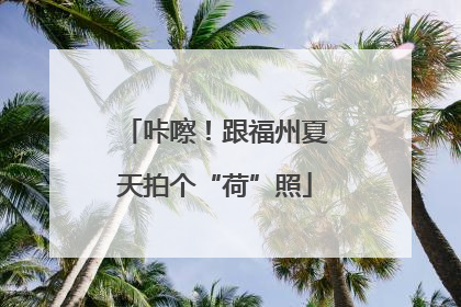 咔嚓！跟福州夏天拍个“荷”照