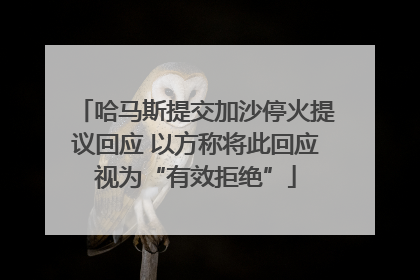 哈马斯提交加沙停火提议回应 以方称将此回应视为“有效拒绝”