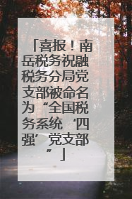 喜报！南岳税务祝融税务分局党支部被命名为“全国税务系统‘四强’党支部”
