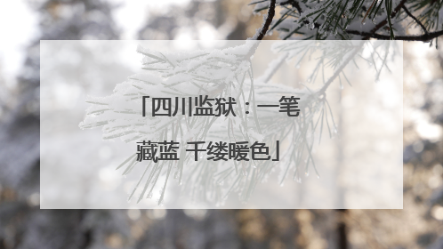 四川监狱：一笔藏蓝 千缕暖色