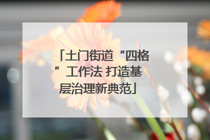 土门街道“四格”工作法 打造基层治理新典范
