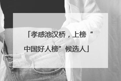孝感池汉桥，上榜“中国好人榜”候选人