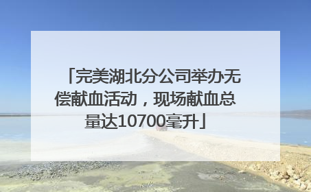 完美湖北分公司举办无偿献血活动，现场献血总量达10700毫升