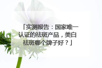 实测报告：国家唯一认证的祛斑产品，美白祛斑哪个牌子好？