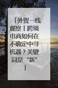 外贸一线观察丨跨境电商如何在不确定中寻机遇？关键词是“新”