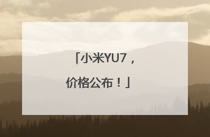 小米YU7，价格公布！