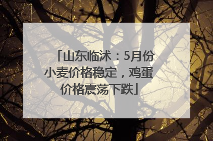山东临沭：5月份小麦价格稳定，鸡蛋价格震荡下跌