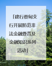 建行蔡甸支行开展防范非法金融暨普及金融知识系列活动