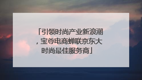 引领时尚产业新浪潮，宝尊电商蝉联京东大时尚最佳服务商
