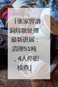 张家界溶洞垃圾处理最新进展：清理51吨，4人停职检查
