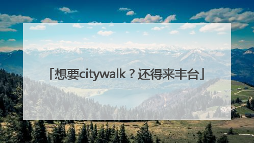 想要citywalk？还得来丰台