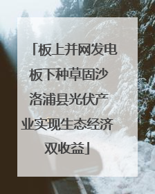 板上并网发电 板下种草固沙 洛浦县光伏产业实现生态经济双收益