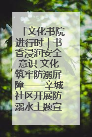 文化书院进行时｜书香浸润安全意识 文化筑牢防溺屏障——辛城社区开展防溺水主题宣传活动