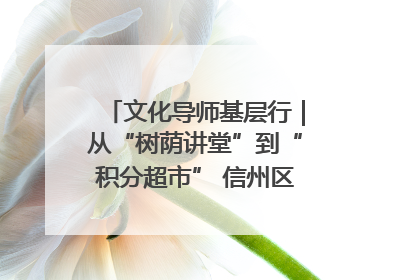 文化导师基层行｜从“树荫讲堂”到“积分超市” 信州区基层治理有实招