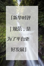 新华时评｜规范，是为了平台更好发展