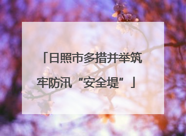 日照市多措并举筑牢防汛“安全堤”