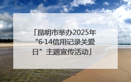 昆明市举办2025年“6·14信用记录关爱日”主题宣传活动