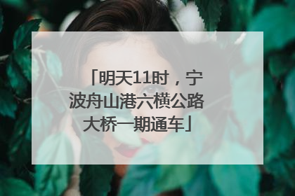 明天11时，宁波舟山港六横公路大桥一期通车
