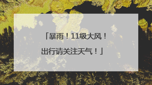 暴雨！11级大风！出行请关注天气！