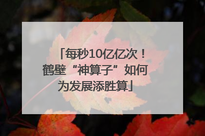 每秒10亿亿次！鹤壁“神算子”如何为发展添胜算