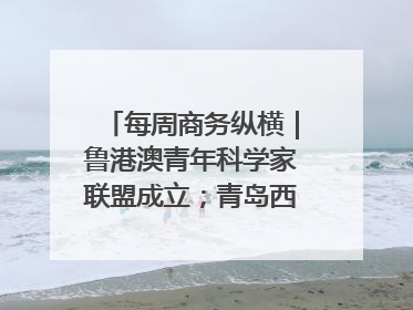 每周商务纵横｜鲁港澳青年科学家联盟成立；青岛西海岸国际能源自贸港启用