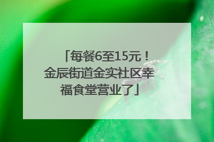 每餐6至15元！金辰街道金实社区幸福食堂营业了