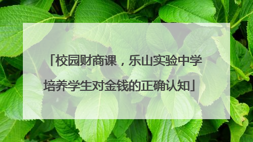 校园财商课，乐山实验中学培养学生对金钱的正确认知