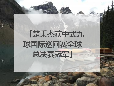 楚秉杰获中式九球国际巡回赛全球总决赛冠军