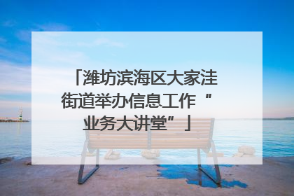 潍坊滨海区大家洼街道举办信息工作“业务大讲堂”