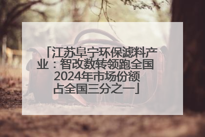 江苏阜宁环保滤料产业：智改数转领跑全国 2024年市场份额占全国三分之一