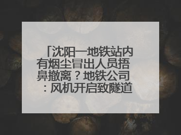 沈阳一地铁站内有烟尘冒出人员捂鼻撤离？地铁公司：风机开启致隧道灰尘飘散至站内