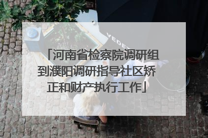 河南省检察院调研组到濮阳调研指导社区矫正和财产执行工作
