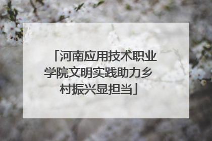 河南应用技术职业学院文明实践助力乡村振兴显担当